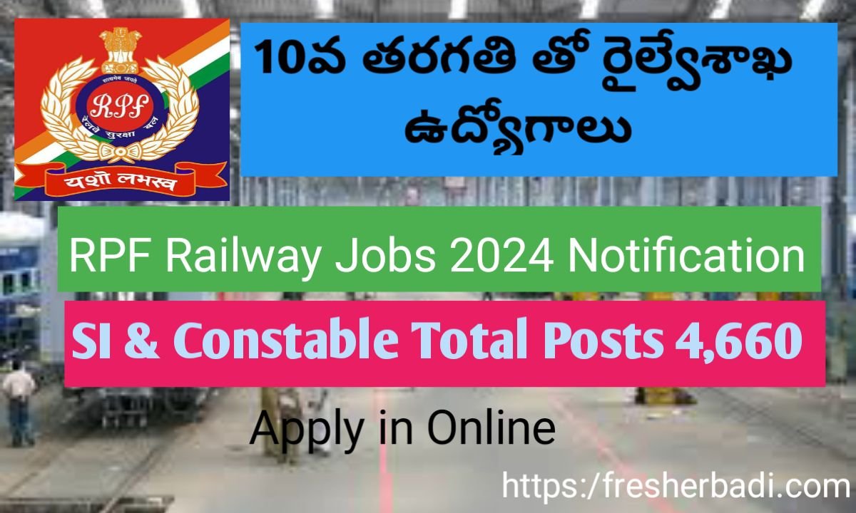 RPF Railway jobs 2024 Notification; 10వ తరగతి విద్యార్హతతో రైల్వే